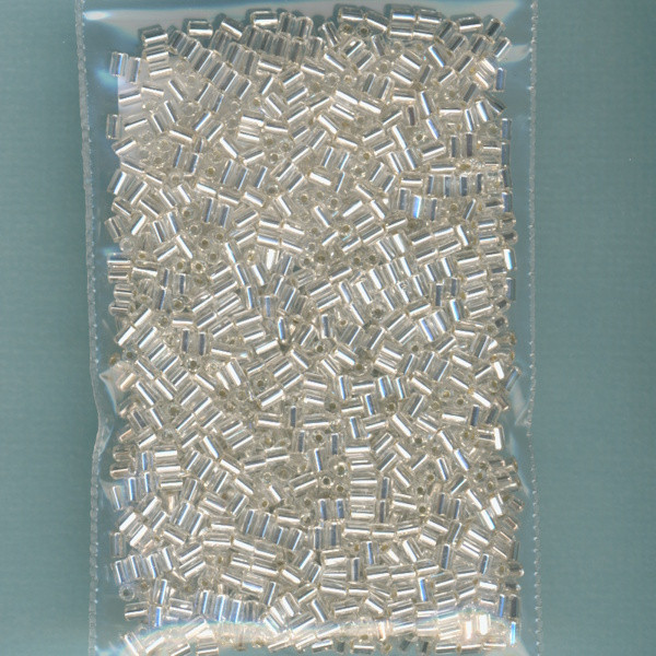 562102 Glasperlen Stifte 2mm kristall Silbereinzug 15g