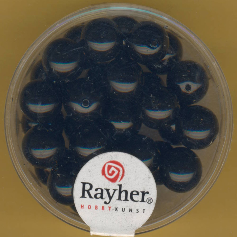 14402576 Glaswachsperlen 8mm schwarz glänzend 30 Stück