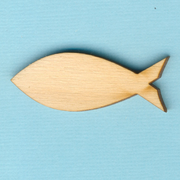 kfh3545 Holz Deko Fisch geschlossen 4,5cm