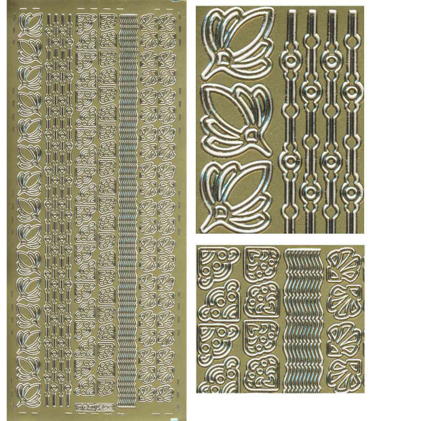 pu422g Sticker Ecken und Linien 3 gold