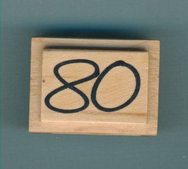 1800704 Holzstempel 80 Geburtstag 3,5x2,5cm