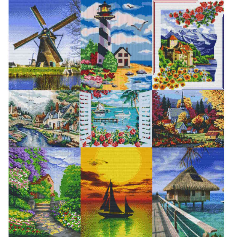 Pixelhobby Klassik Sets Landschaften mit 9 Basisplatten