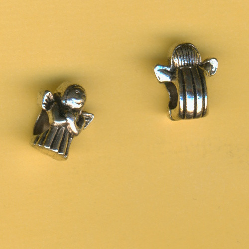 337116 Metallperle Charms Engel 13x12mm silber