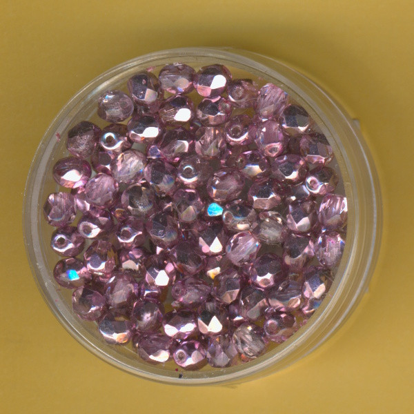 4067272 Glasschliffperlen 4mm feuerpoliert kristall lila metallic 100 Stück