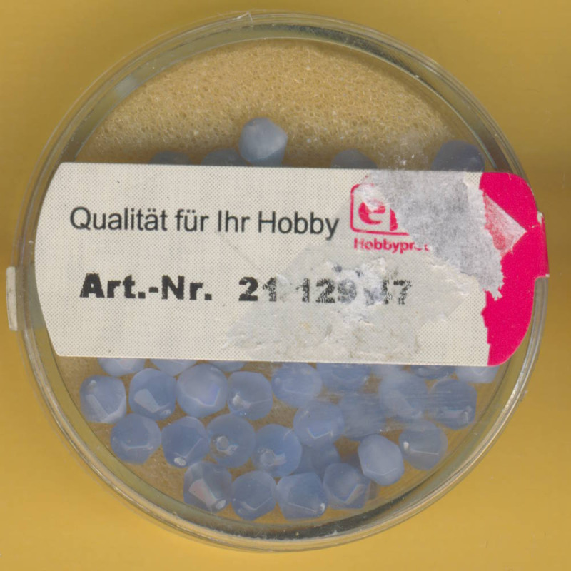 2112947 Cat Eye Perlen facettiert 4mm hellblau 50 Stück