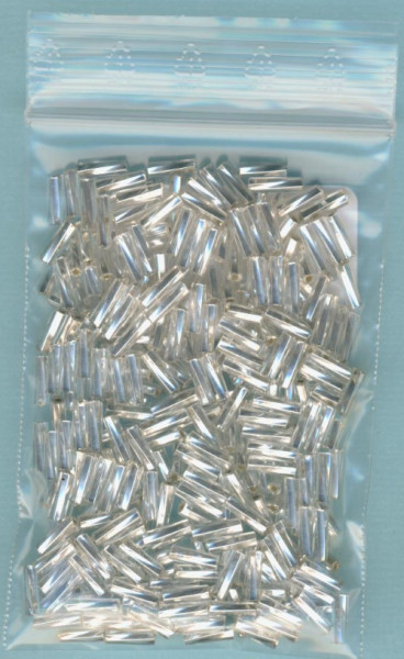 562206 Glasperlen Stifte 6mm silber gedreht 15g