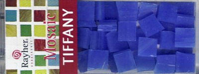 1450208 Glas-Mosaik Tiffany 10mm hellblau marmoriert 40g