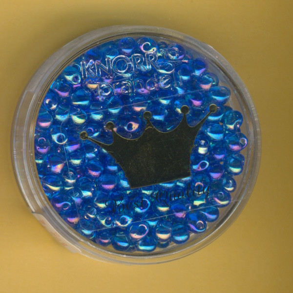 5534261 Rocailles Perlen Tropfen 4x3mm mittelblau AB 15g