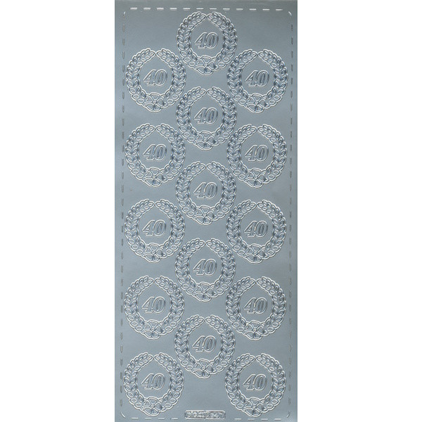 pu347s Sticker 40 mit Kranz silber