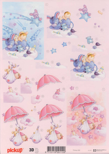 pu082 3D Motivbogen A4 Baby 2