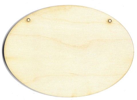 Holz-Deko Schild oval 11x16cm