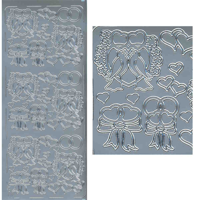 pu067s Sticker Turteltauben 3 silber