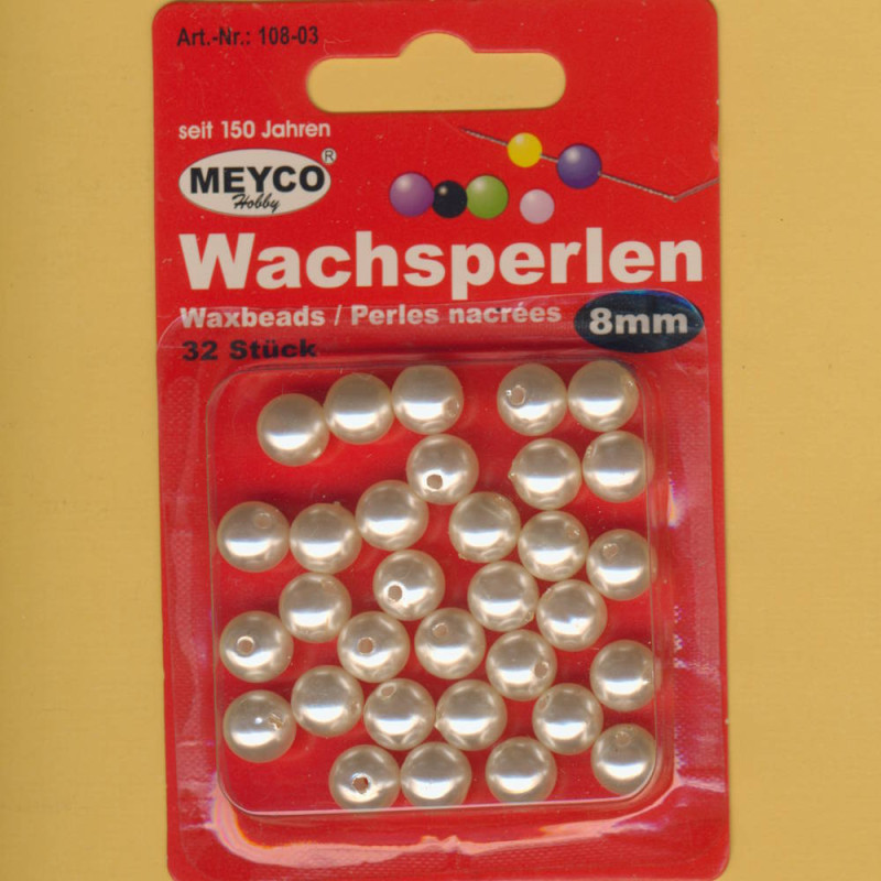 108-03 Wachsperlen 8mm champagner 32 Stück