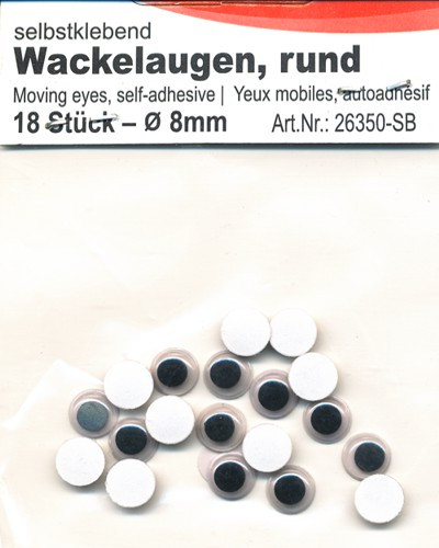 26350 Wackelaugen selbstklebend 8mm 18 Stück