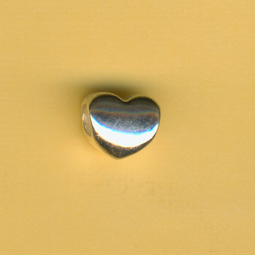 596481921 Großlochperle Metall Herz 12mm silber