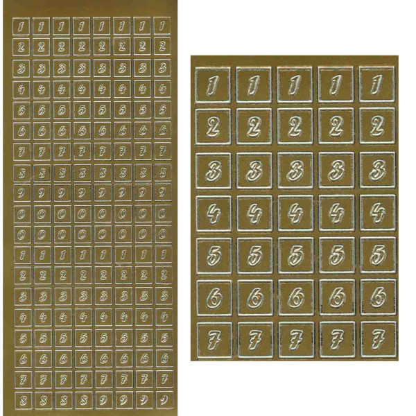 cl3650g Sticker Ziffern 9mm gold