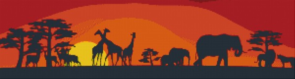 Set Sonnenuntergang Afrika