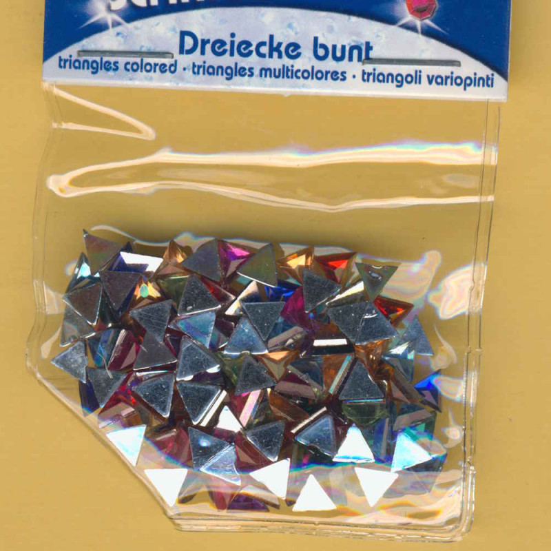 49619 Schmucksteine Set Dreiecke 5mm bunt 150 Stück