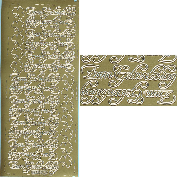 pu479g Sticker Zum Geburtstag 2 gold