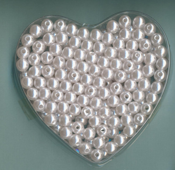 3861220 Herzbox Wachsperlen 8mm weiß ca. 50g