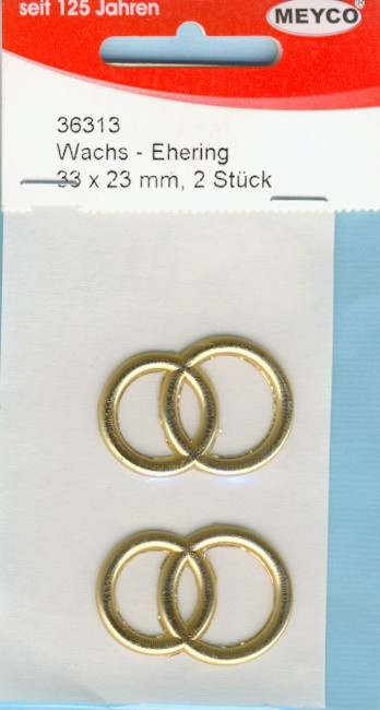 36313 Wachs Eheringe 33x23mm gold 2 Stück