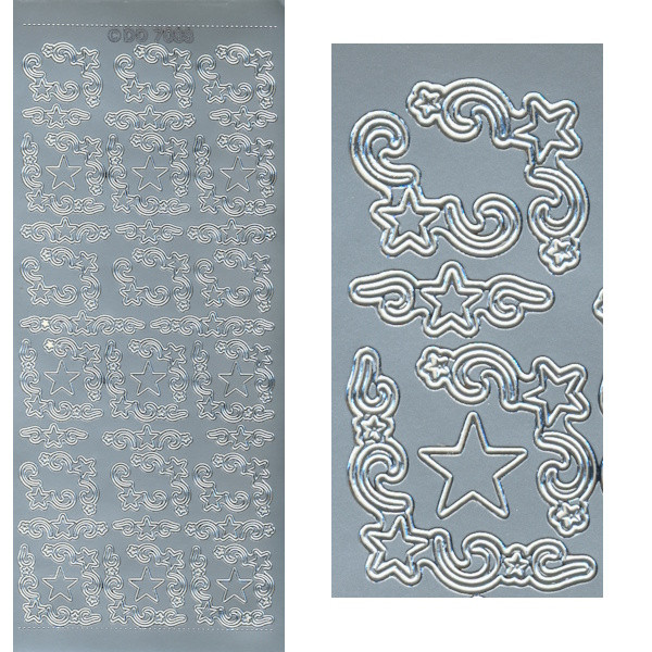 cl7088s Sticker Ecken 15 silber