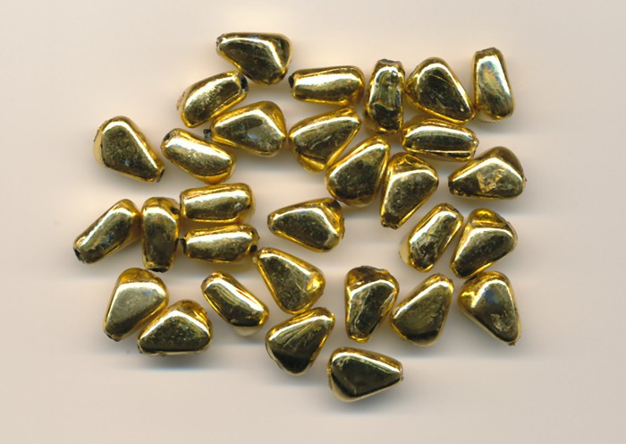 893695 Steinchen gold 12x8mm