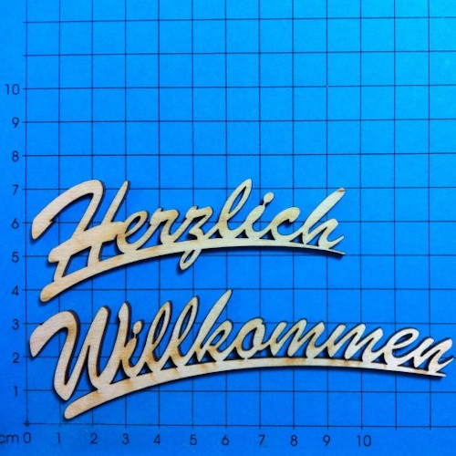 szh8322 Holz Schriftzug Herzlich Willkommen