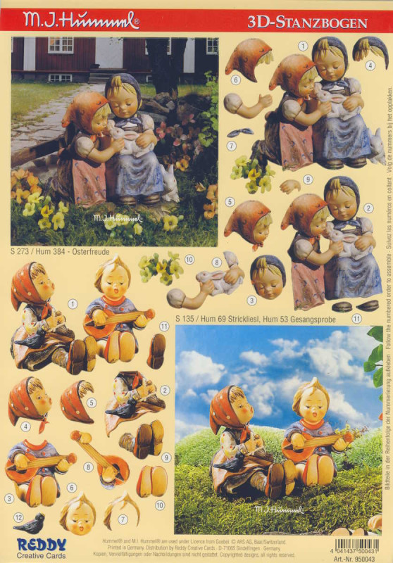 950043 3D Stanzbogen A4 M I Hummel Osterfreude