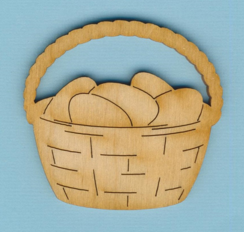 hkh6508 Holz Deko Korb mit Eiern 6cm