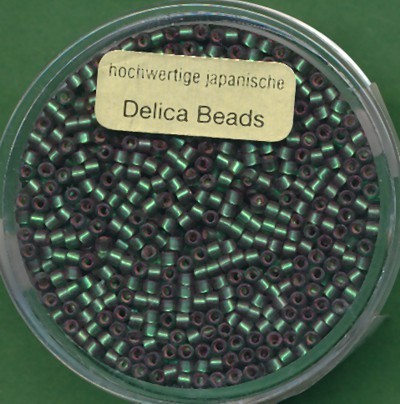 9663344_Delica-Beads-2mm-dunkelgrün-matt-Silbereinzug-7g