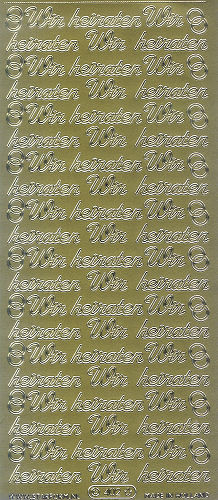 pu9223209g Sticker Wir heiraten V gold