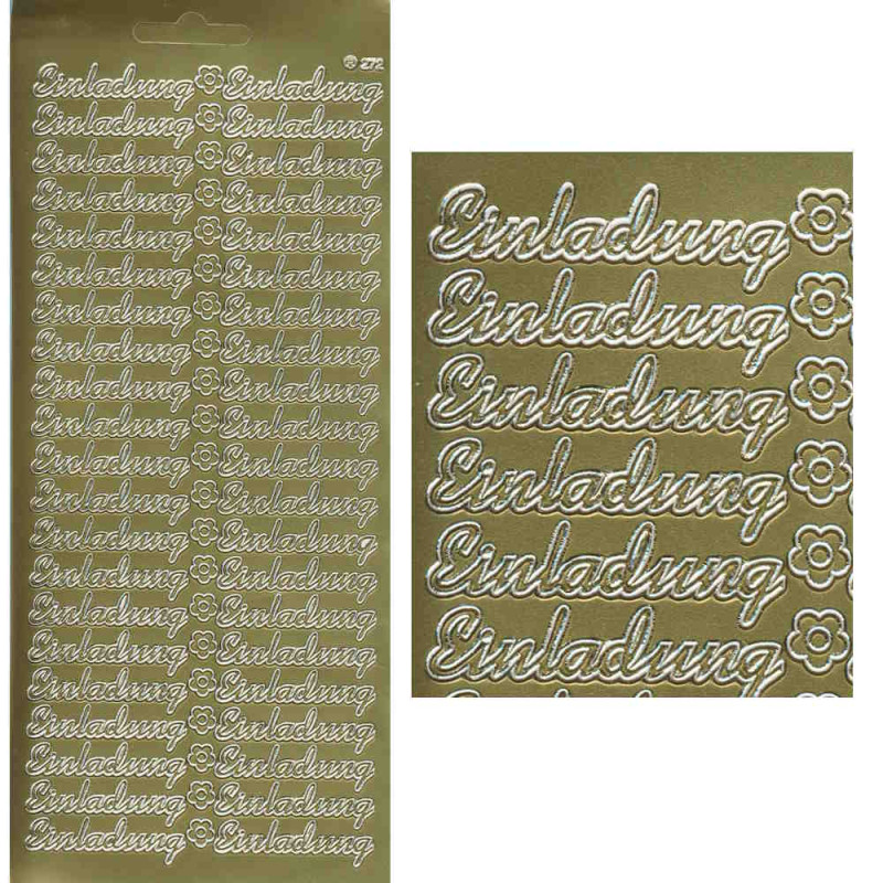 272g Sticker Einladung 2 gold