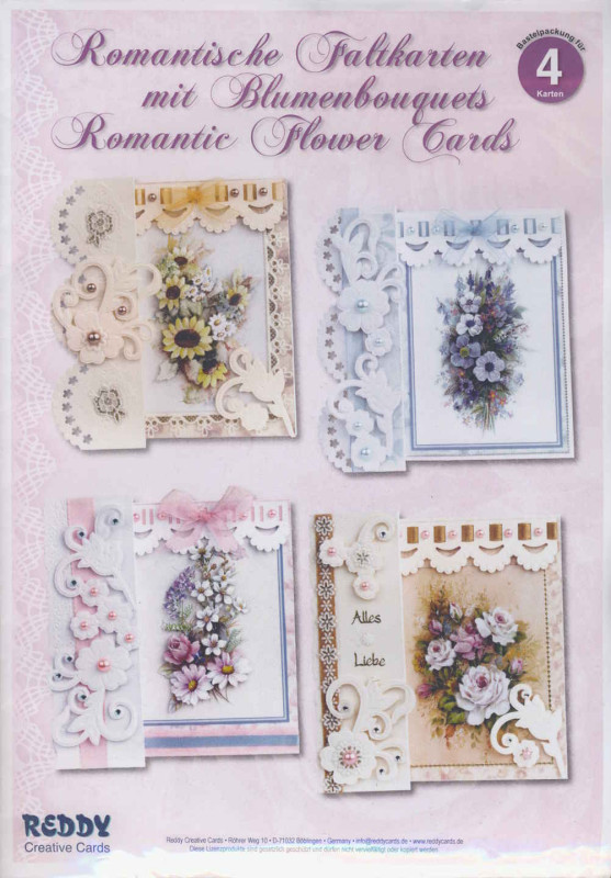 80483 Bastelset Romantische Faltkarten mit Blumenbouquets