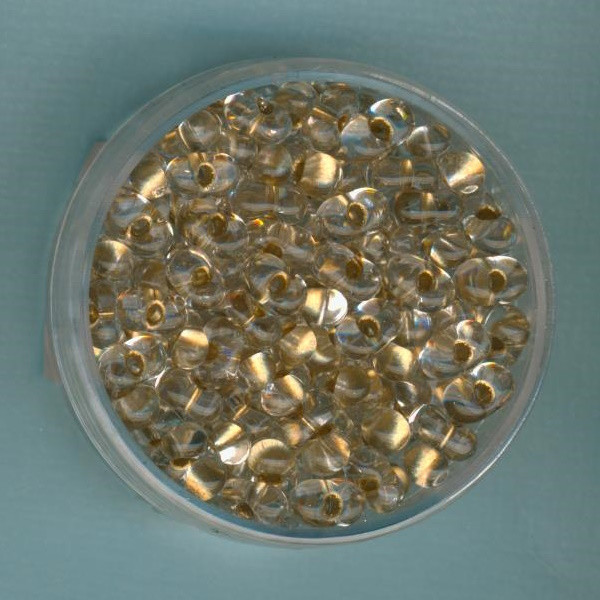 1060295 Farfalle Perlen 6,5x3,2mm gold transparent 17g