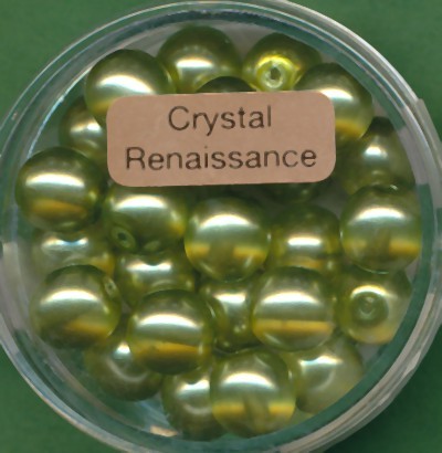 078008214 Crystal Renaissance Perlen 8mm hell oliv 25 Stück