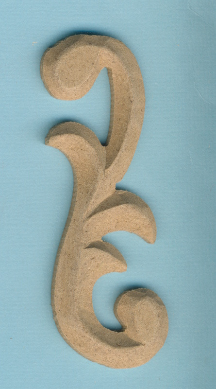 077820057 Holz Dekor Ornament geschwungen 8,4x2,8cm