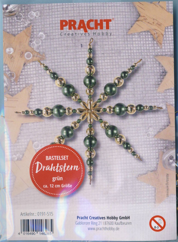 0191515 Bastelset Drahtstern grün gold 12cm