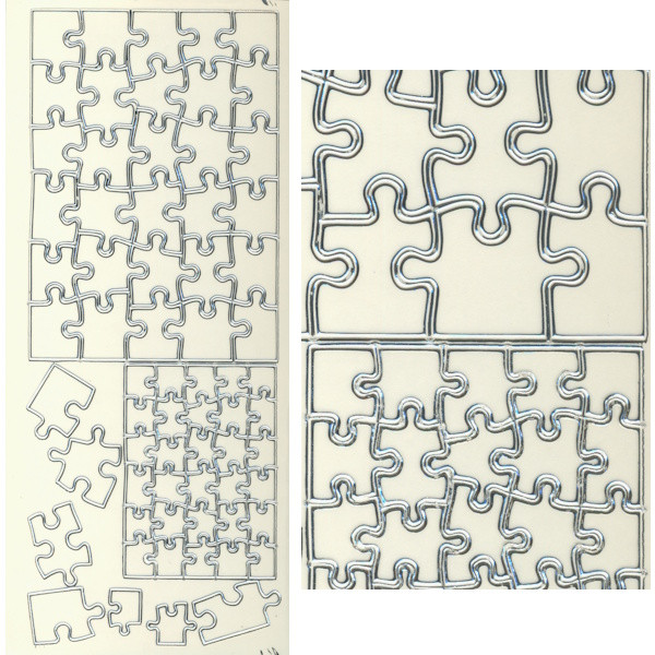 rd2503s Sticker Puzzle silber transparent