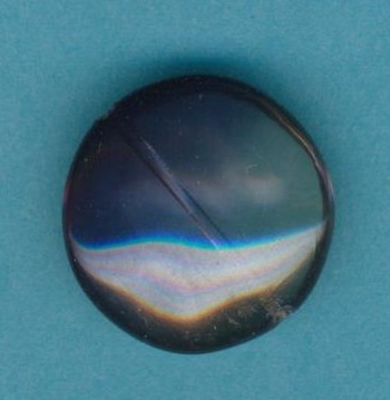 Glas-Wachsperle Diskus 20mm nachtblau