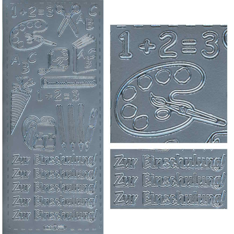 pu368s Sticker Einschulung 2 silber