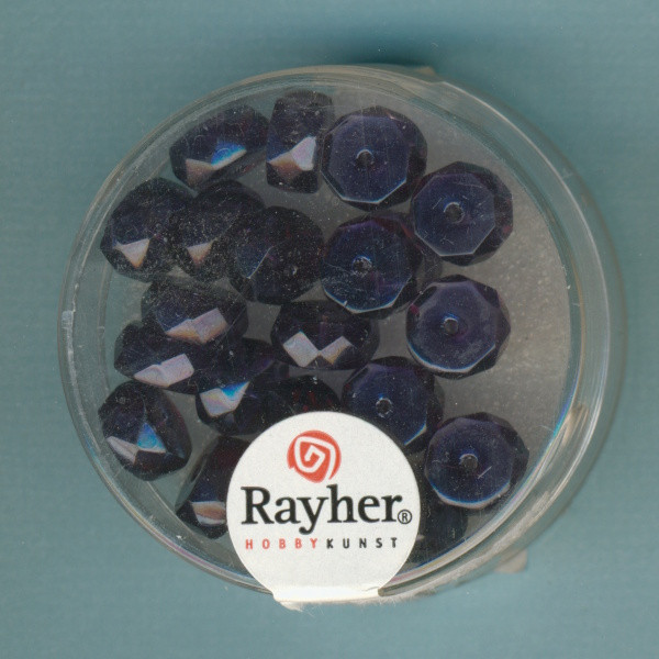 14463387 Rayher Glaswachsperlen Radl 4x8mm nachtblau 22 Stück