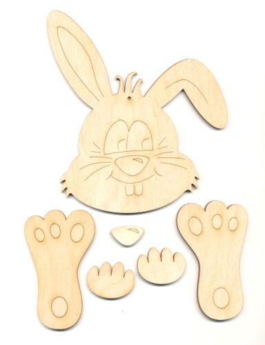 hsh4213 Bausatz Holz Deko Hase 13cm