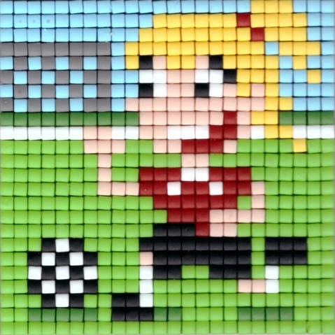 77692a Pixelhobby Set kleine Basisplatte Fußballerin