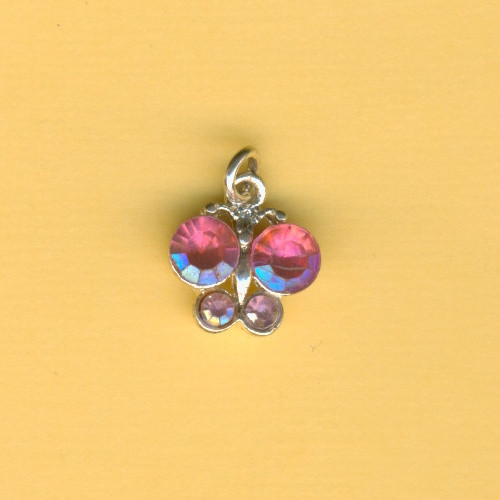 72021520 Metall Anhänger Schmetterling 11mm rosa silber