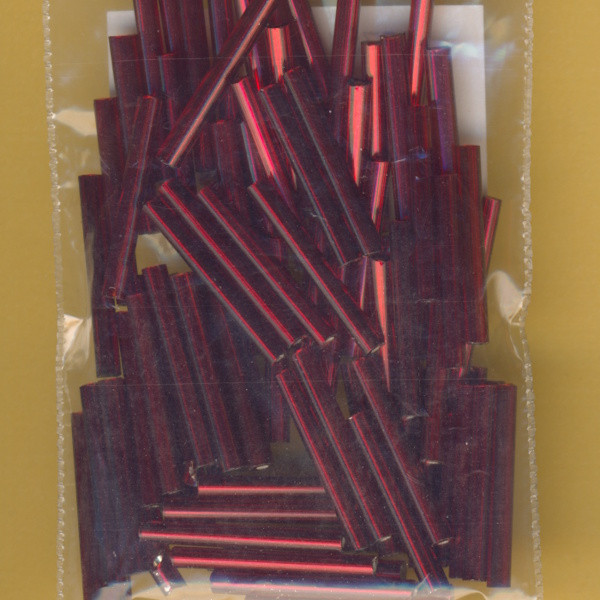567019 Glasperlen Stifte 19mm rot Silbereinzug 15g
