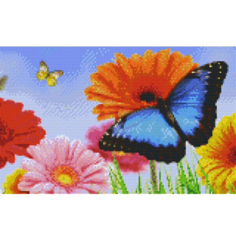 808109 Pixelhobby Klassik Set Blumen mit Schmetterlinge