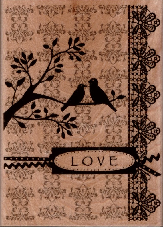 k4888 Holzstempel Love Birds 10,2x7,4cm
