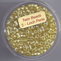 967105434 Glasperlen Twin Beads 2,5x5mm gelb silbereinzug 12g