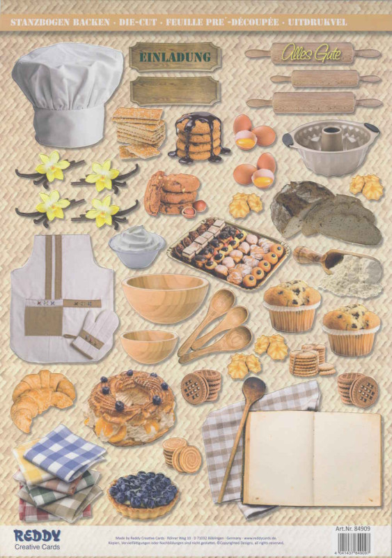 84909 Stanzbogen A4 Backen